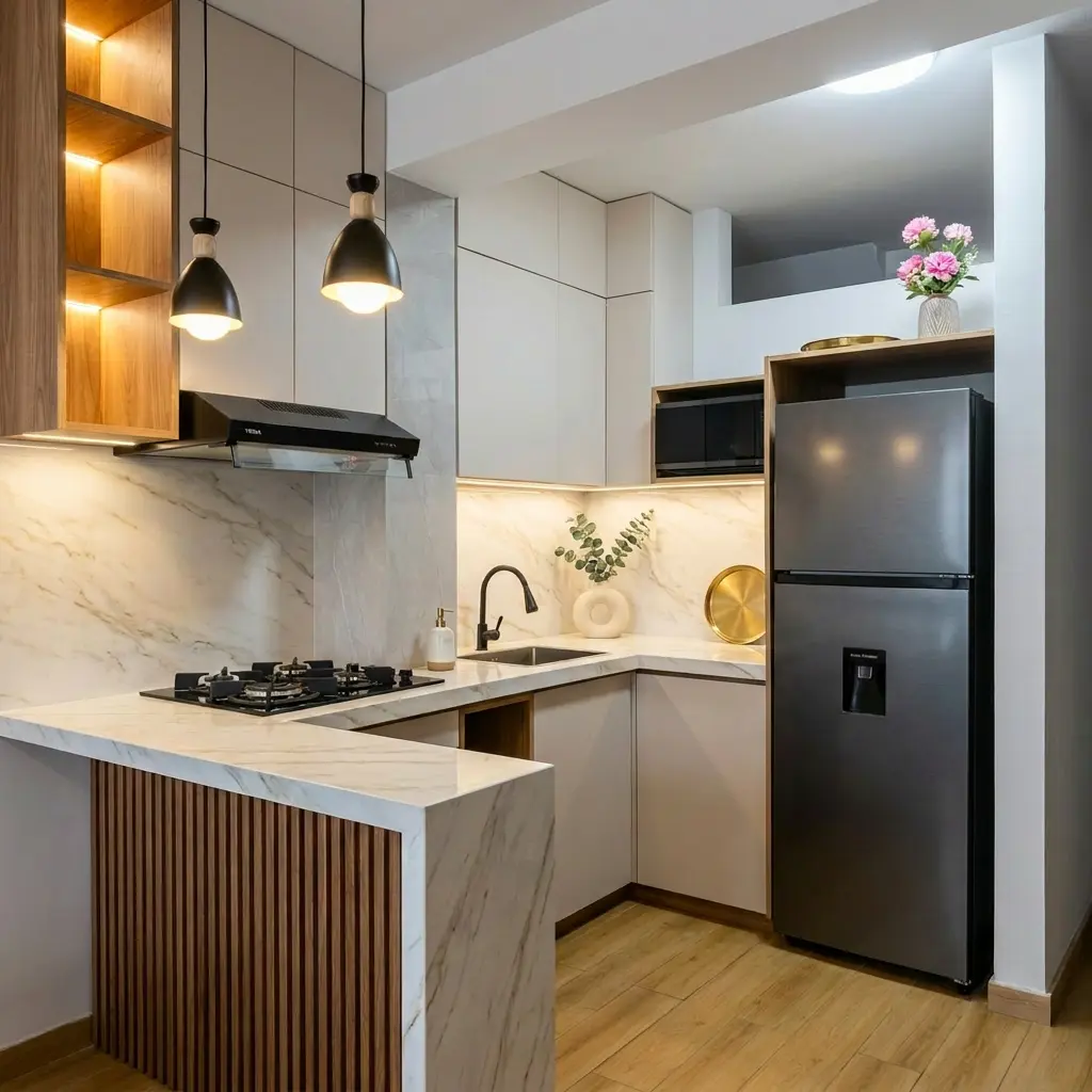 Cocina pequeña bien diseñada